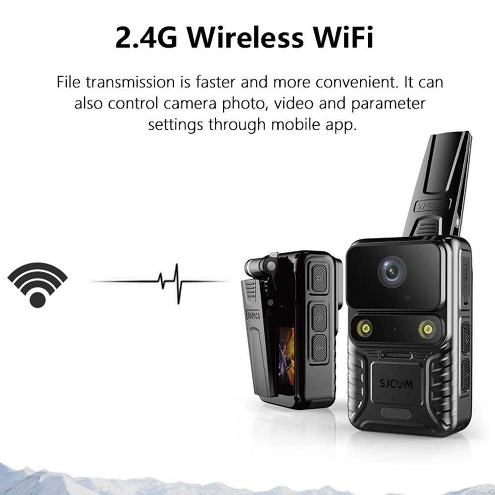 SJCAM A50 Body Camera กล้องติดตัว แบตเตอรี่ 2250mAh บันทึกต่อเนื่อง 7.5 ชั่วโมง 4K / 30FPS