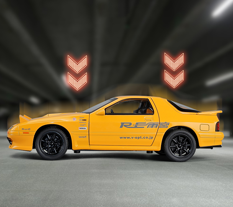 Initial D 1:24 MAZDA RX-7 FC JDM โมเดลรถยนต์ รถบรรทุกจําลอง เปิดได้ มี ...