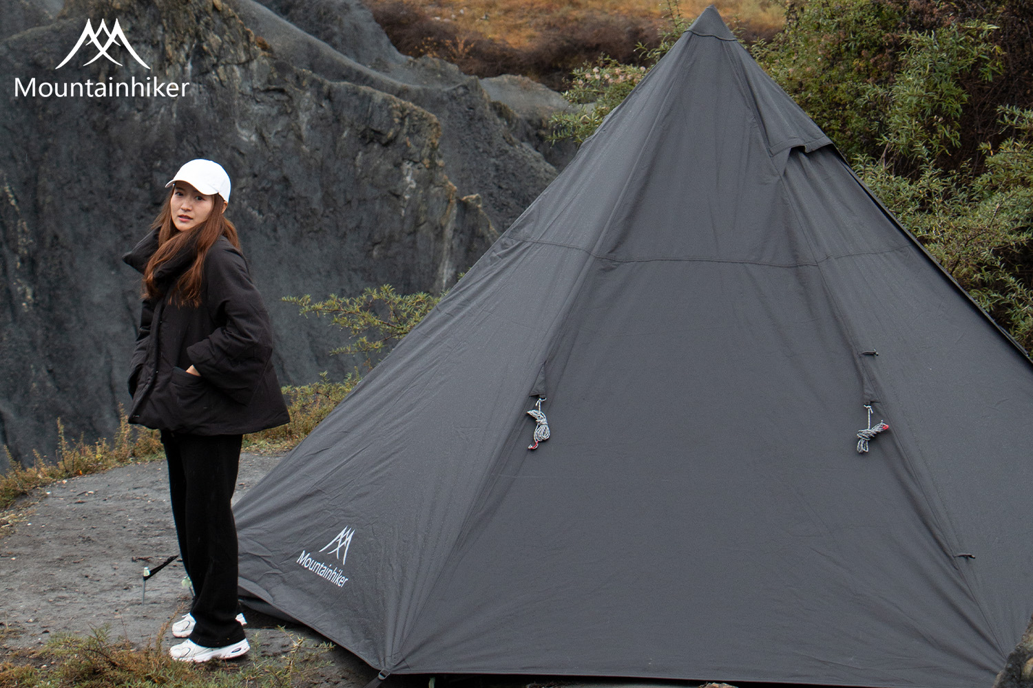 Mountainhiker เต็นท์​กระโจม​ ทรง6เหลี่ยม เดินป่า​ แคมปิ้ง กันน้ำ 3,000 mm สนาม (สำหรับ5-6)คน ขนาด 370 x 325 x 200 cm