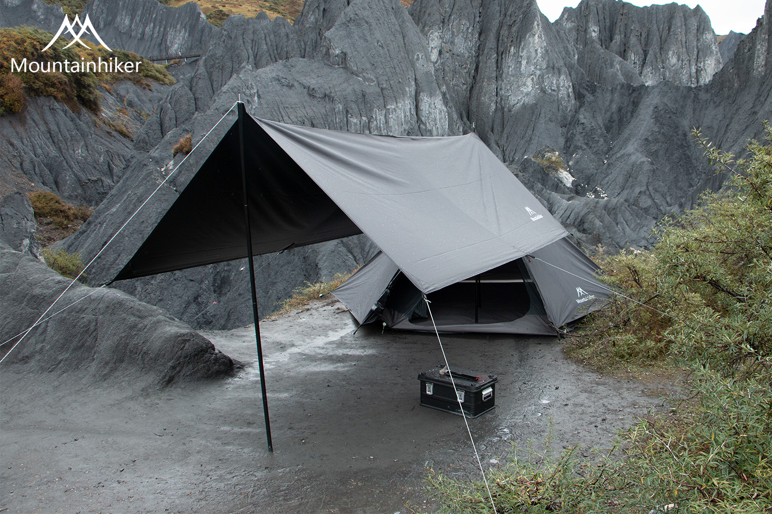 Mountainhiker เต็นท์​กระโจม​ ทรง6เหลี่ยม เดินป่า​ แคมปิ้ง กันน้ำ 3,000 mm สนาม (สำหรับ5-6)คน ขนาด 370 x 325 x 200 cm