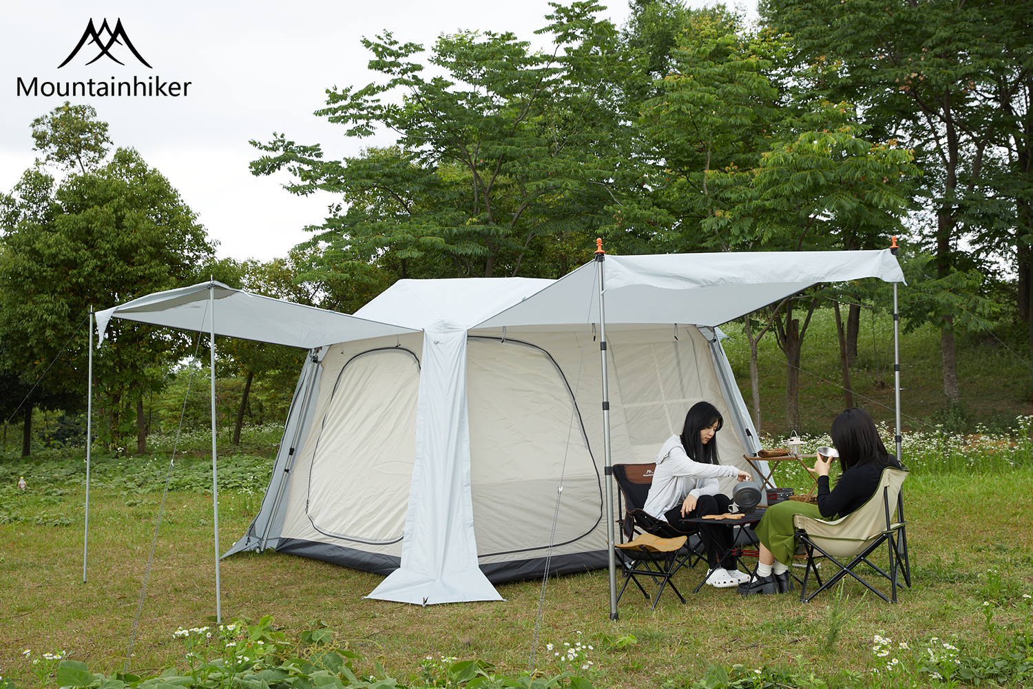 Mountainhiker เต็นท์ครอบครัว เต็นท์อัตโนมัติ เต็นท์กันฝน โครงรองรับอลูมิเนียมยืดหด size L 4-6 คนนอน