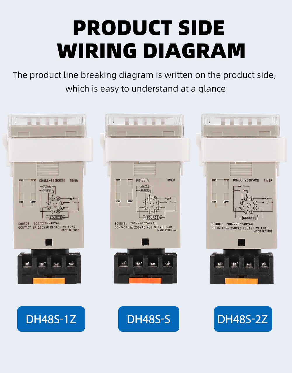 Dh48s-s DH48S-1Z DH48S-2Z สวิตช์รีเลย์ตั้งเวลาดิจิทัลอัตโนมัติ AC220V ...