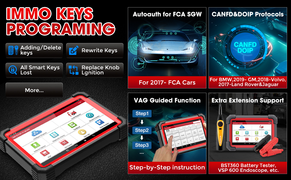 LAUNCH X431 CRP919EBT OBD2 Scanner Wireless Bidirectional Scan Tool ...