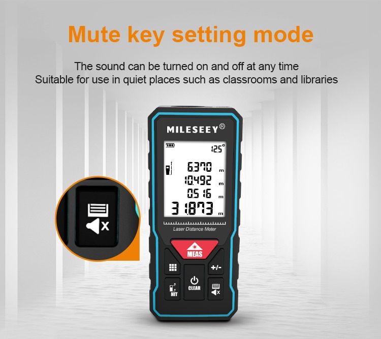 Mileseey X6 เครื่องวัดระยะทางเลเซอร์ดิจิทัล 40 60 80 100 ม. ชาร์จซ้ํา ...