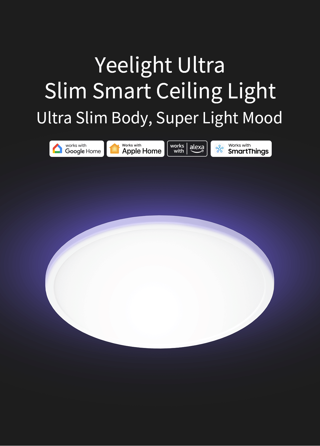 Yeelight โคมไฟติดเพดาน LED RGB 220V 24W หรี่แสงได้ 2700K-6500K