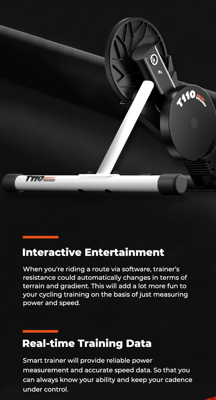 Magene T110 Smart Bike Trainer ความต้านทานแบบพับได้ไดรฟ์โดยตรง