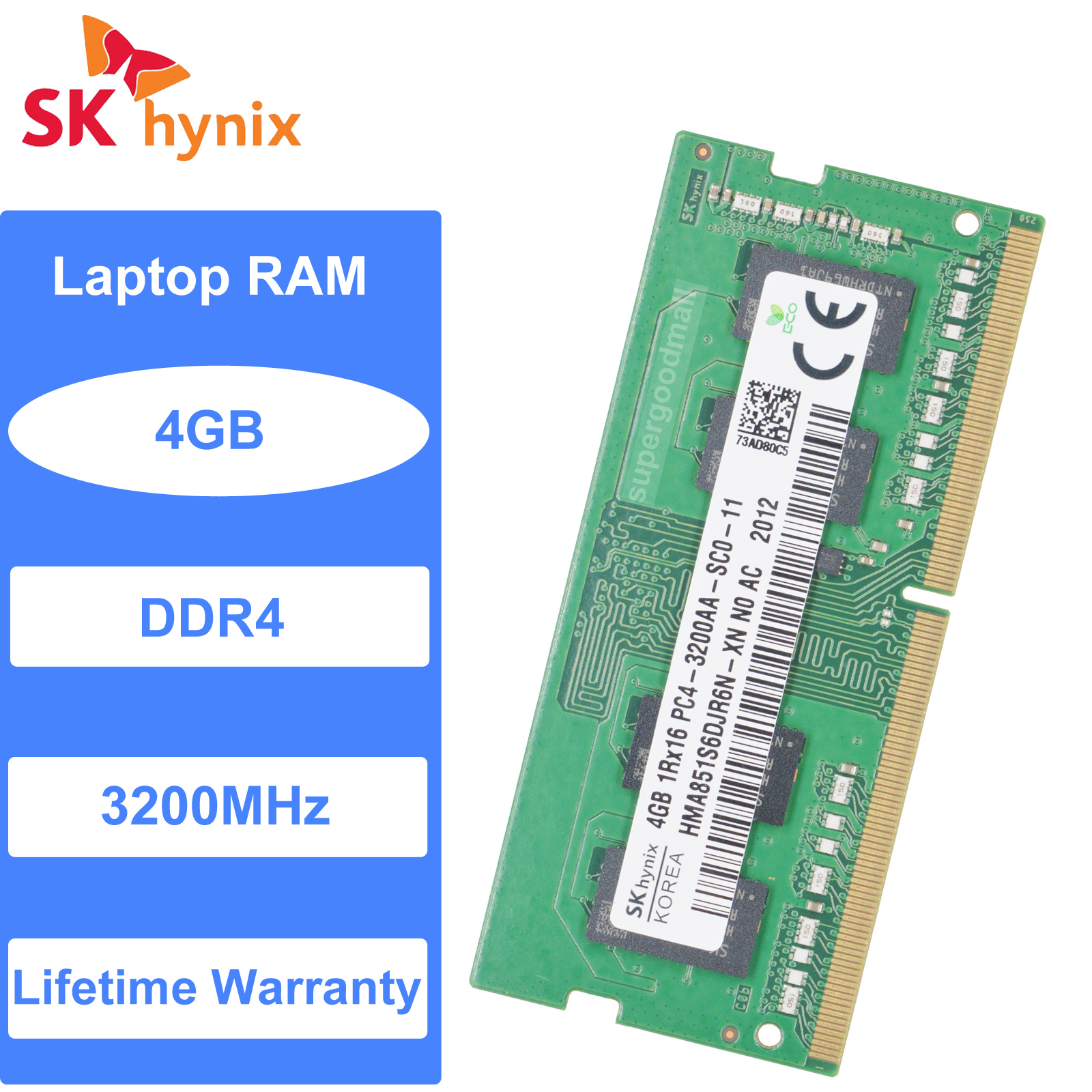 Sk Hynix 4Gb 1Rx16 Pc4-3200 AA Ddr4-3200 Mhz 260 Pin 1