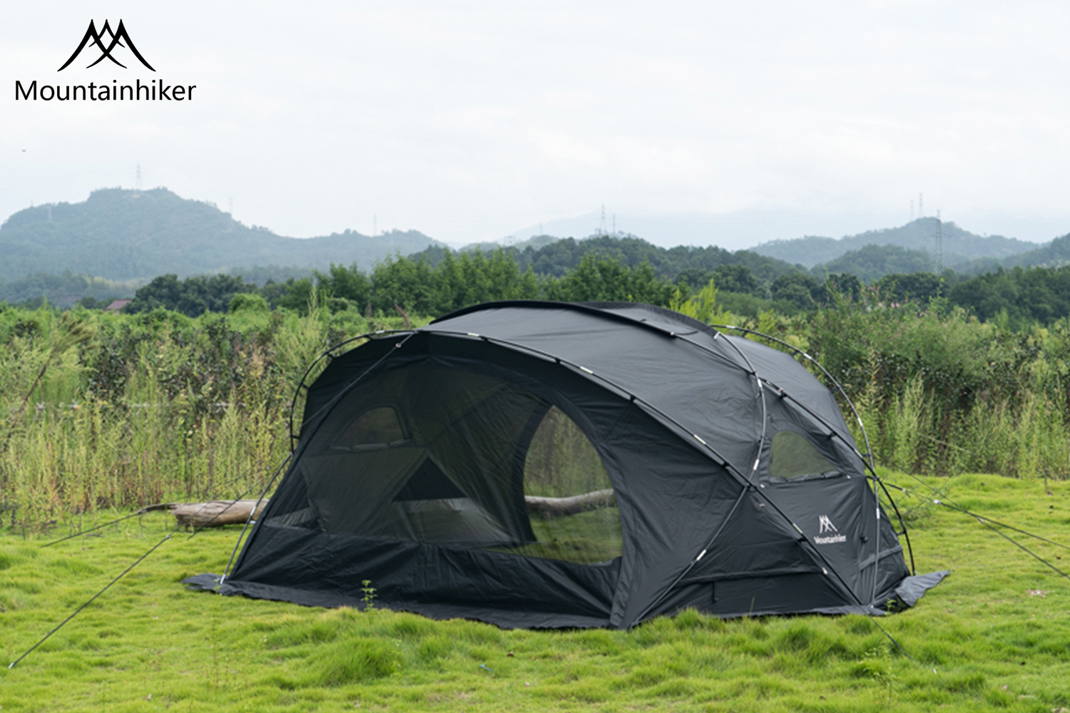 Mountainhiker พร้อมส่ง เต็นท์ทรงกลมขนาดใหญ่ เต็นท์สนาม เต็นท์นอน เต็นท์สนามเดินป่า สําหรับ 8-15 คน （เต้นท์+ผ้า+มุ้ง）