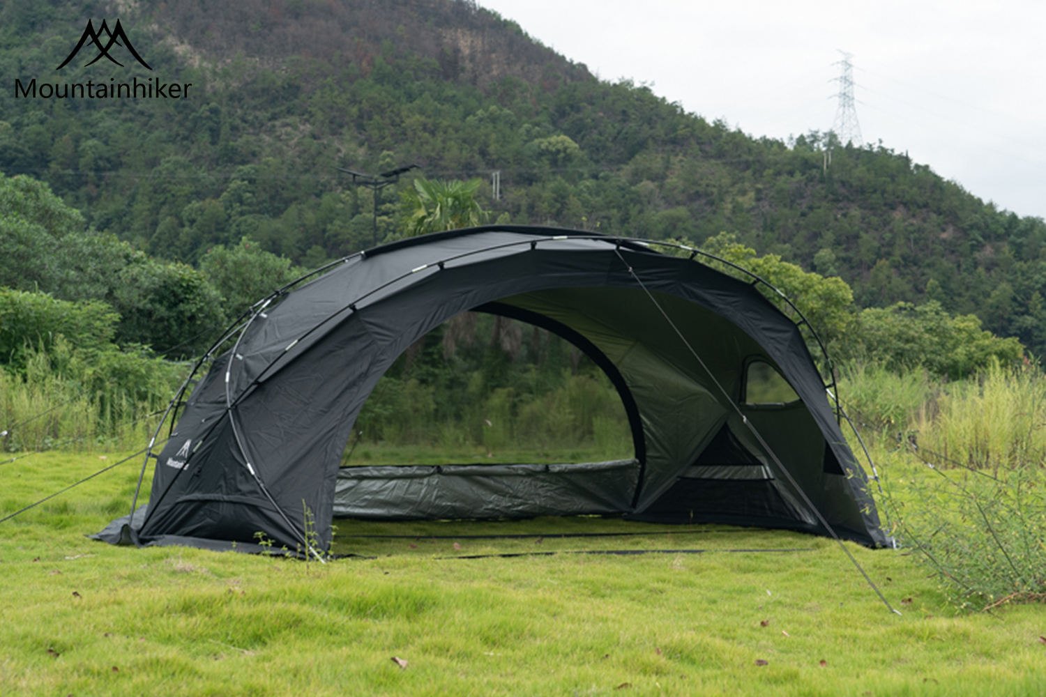 Mountainhiker พร้อมส่ง เต็นท์ทรงกลมขนาดใหญ่ เต็นท์สนาม เต็นท์นอน เต็นท์สนามเดินป่า สําหรับ 8-15 คน （เต้นท์+ผ้า+มุ้ง）