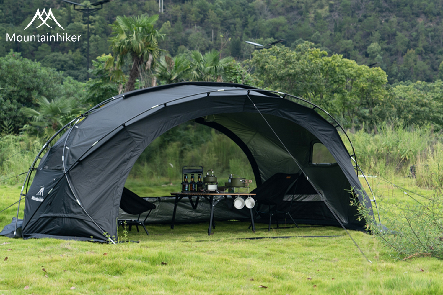 Mountainhiker พร้อมส่ง เต็นท์ทรงกลมขนาดใหญ่ เต็นท์สนาม เต็นท์นอน เต็นท์สนามเดินป่า สําหรับ 8-15 คน （เต้นท์+ผ้า+มุ้ง）