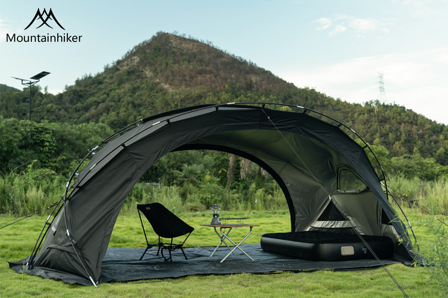 Mountainhiker พร้อมส่ง เต็นท์ทรงกลมขนาดใหญ่ เต็นท์สนาม เต็นท์นอน เต็นท์สนามเดินป่า สําหรับ 8-15 คน （เต้นท์+ผ้า+มุ้ง）