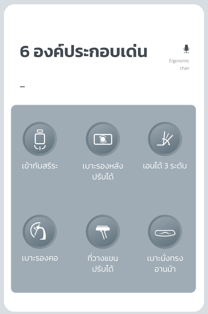 Deli เก้าอี้ทำงานเพื่อสุขภาพ นุ่มสบาย ตามหลักสรีระศาสตร์ Ergonomic ระบายอากาศดีเยี่ยม เก้าอี้สีดำ เก้าอี้สำนักงาน เก้าอี้เพื่อสุขภาพ พนักพิงปรับเอนได้ มีที่พักขา รองรับทุกสรีระ Office Chair