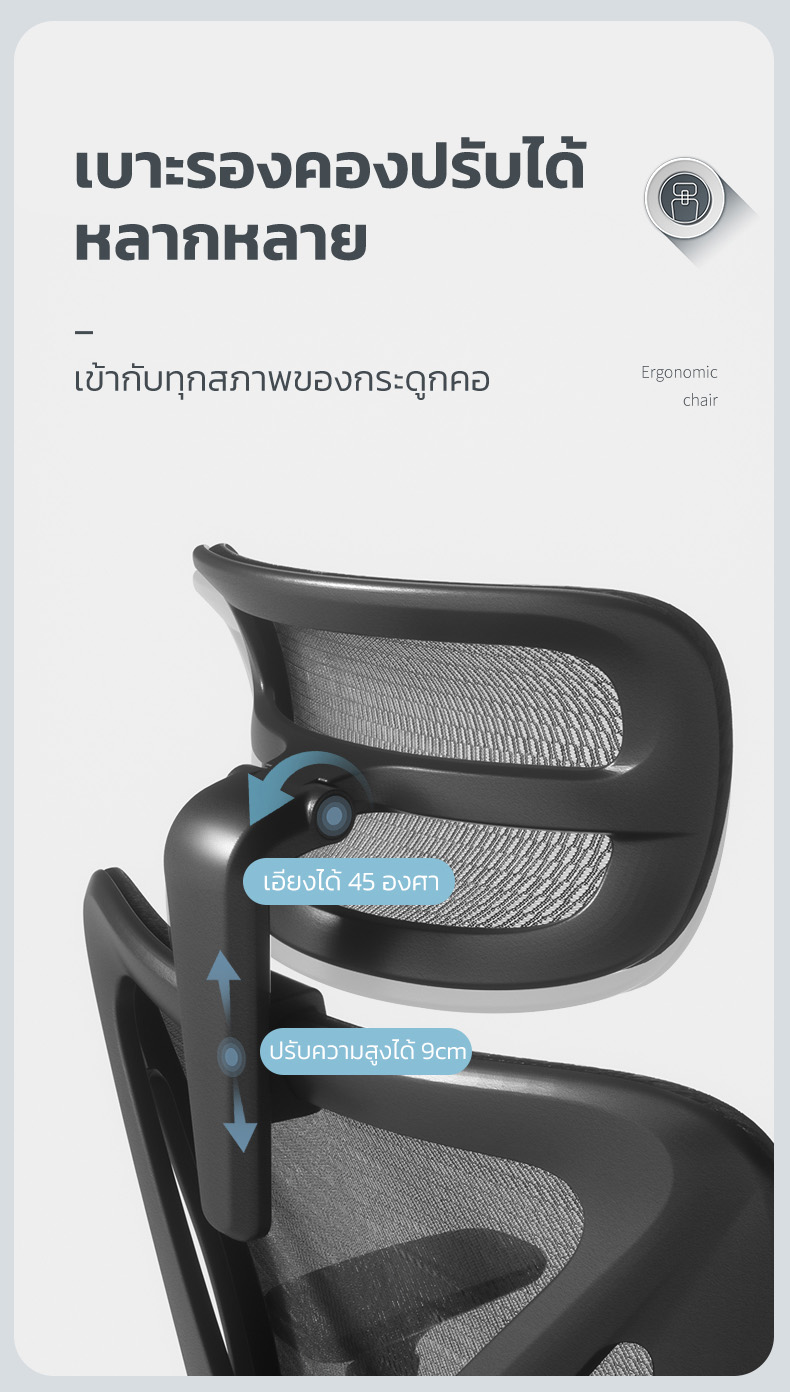 Deli เก้าอี้ทำงานเพื่อสุขภาพ นุ่มสบาย ตามหลักสรีระศาสตร์ Ergonomic ระบายอากาศดีเยี่ยม เก้าอี้สีดำ เก้าอี้สำนักงาน เก้าอี้เพื่อสุขภาพ พนักพิงปรับเอนได้ มีที่พักขา รองรับทุกสรีระ Office Chair