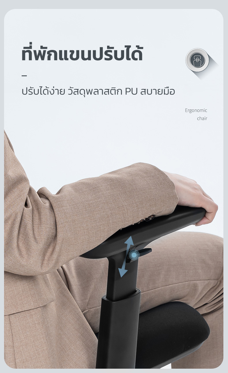 Deli เก้าอี้ทำงานเพื่อสุขภาพ นุ่มสบาย ตามหลักสรีระศาสตร์ Ergonomic ระบายอากาศดีเยี่ยม เก้าอี้สีดำ เก้าอี้สำนักงาน เก้าอี้เพื่อสุขภาพ พนักพิงปรับเอนได้ มีที่พักขา รองรับทุกสรีระ Office Chair