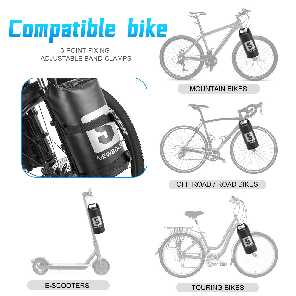 NEWBOLER 5L / 7L ถุงแห้งกันน้ำ 100% กระเป๋าจักรยาน กระเป๋าติดจักรยาน ...