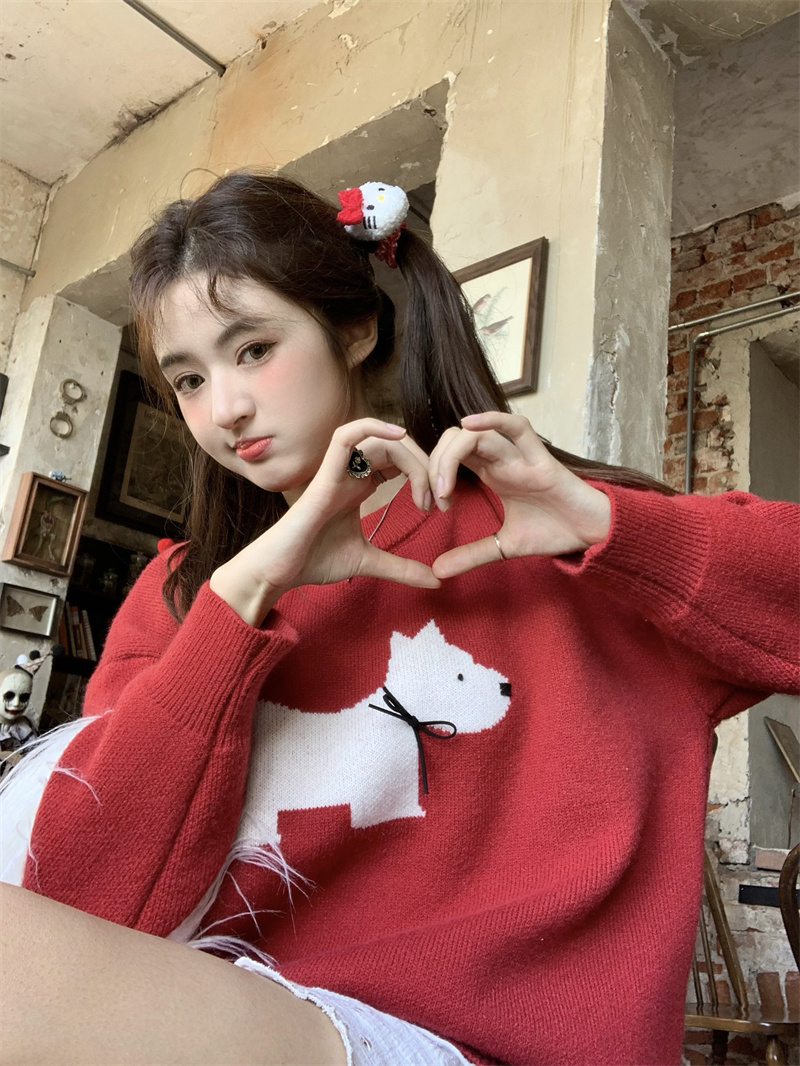 Ruo Bei Xuan เสื้อกันหนาว คอกลม ผ้าถัก สไตล์อ่อนโยน สําหรับผู้หญิง ...