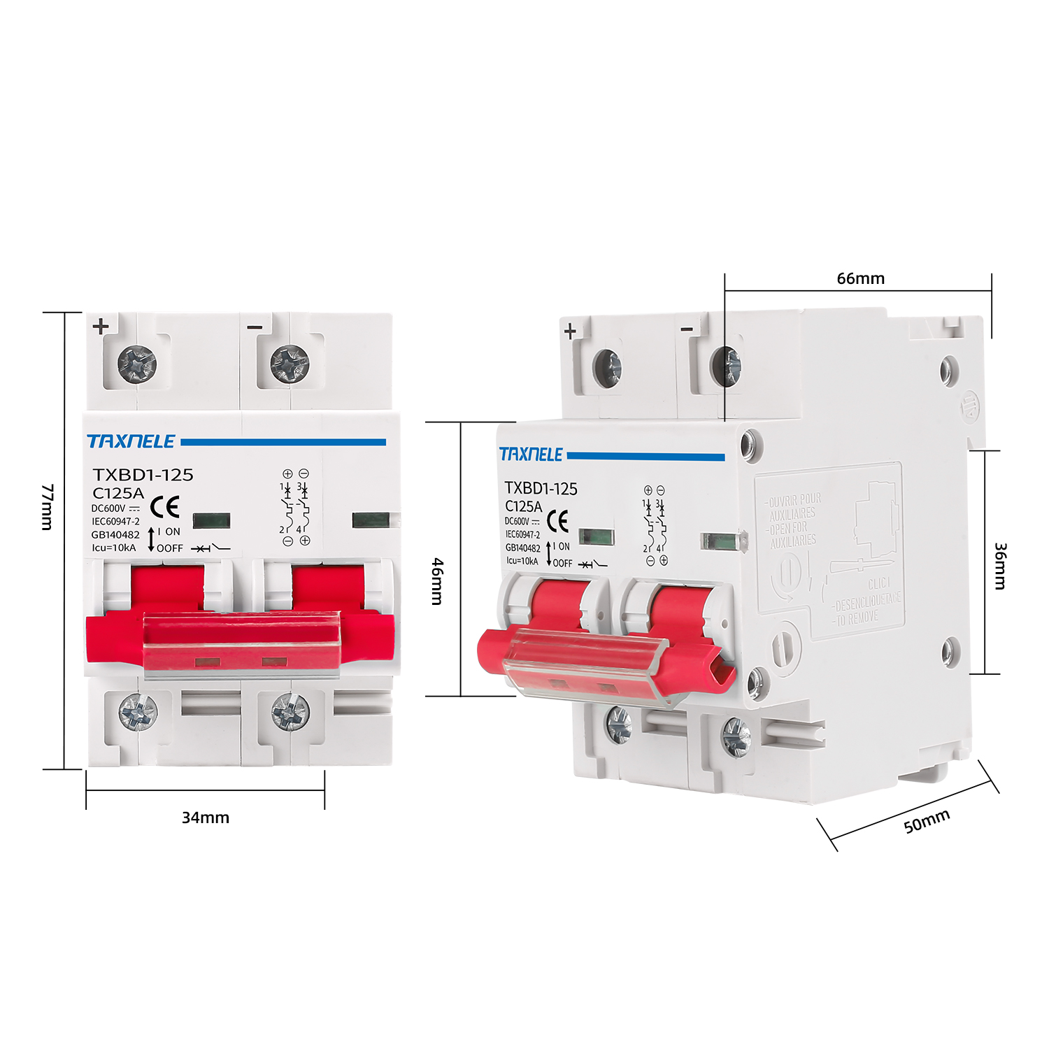 Ac 400V DC 600V 2P Mcb พลังงานแสงอาทิตย์ Mini Circuit Breaker สวิทช์ ...