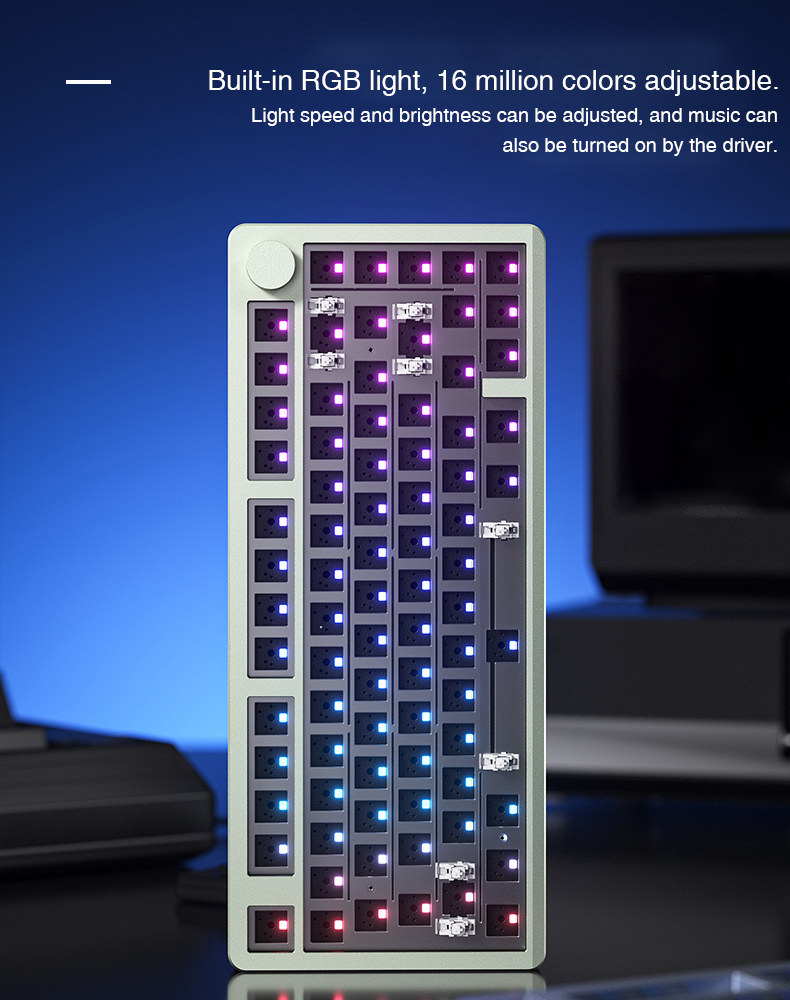 Leobog Hi8 75% คีย์บอร์ดเอฟเฟค 80 คีย์ Type-c 2.4G บลูทูธ RGB | Shopee ...