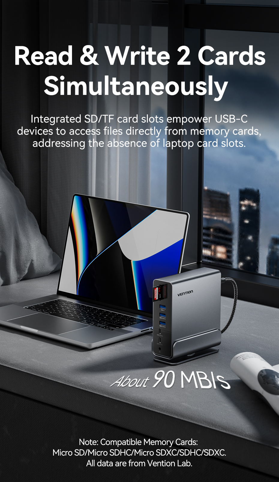 Vention 15 in 1 แท่นวาง USB-C MST TPU 3.2 10Gbps 4K HDMI DP 60Hz RJ45 ...