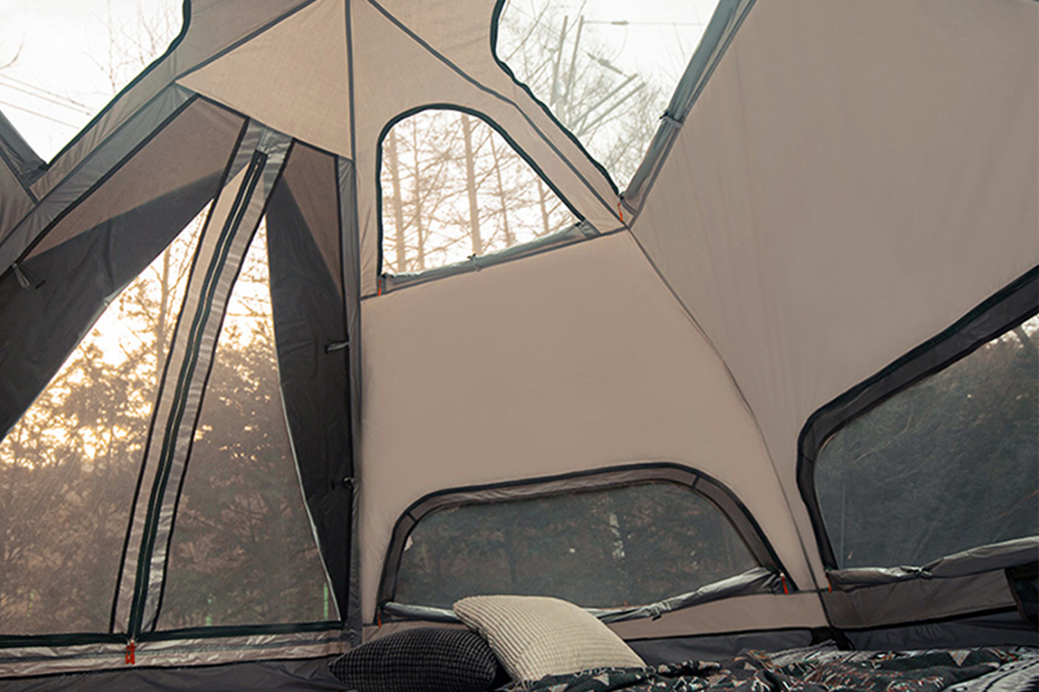 Mountainhiker เต็นท์ตั้งแคมป์ MG Hexagon Tent คนกันฝนและแดดเต็นท์เห็ด ของแท้ เห็ดสำหรับครอบครัว 6-8