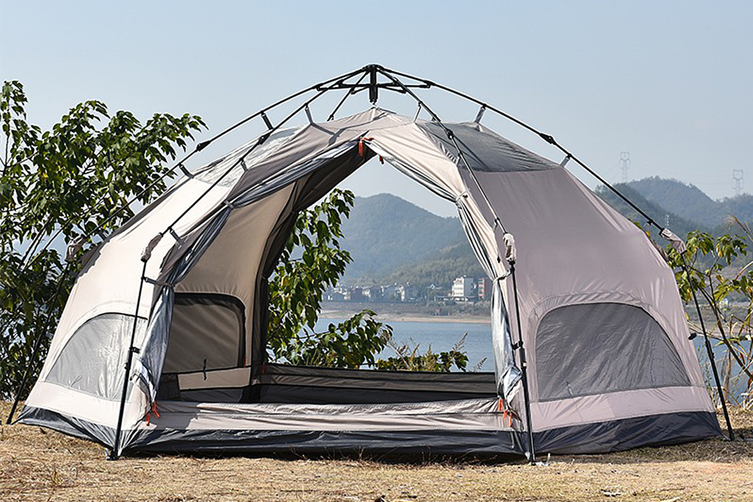 Mountainhiker เต็นท์ตั้งแคมป์ MG Hexagon Tent คนกันฝนและแดดเต็นท์เห็ด ของแท้ เห็ดสำหรับครอบครัว 6-8