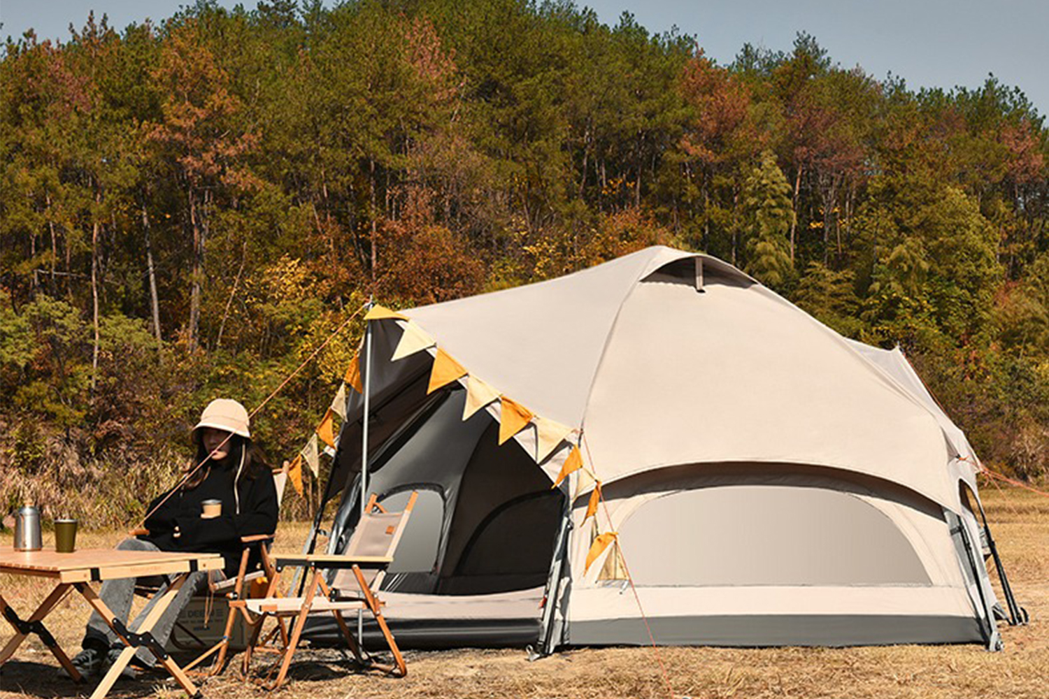 Mountainhiker เต็นท์ตั้งแคมป์ MG Hexagon Tent คนกันฝนและแดดเต็นท์เห็ด ของแท้ เห็ดสำหรับครอบครัว 6-8