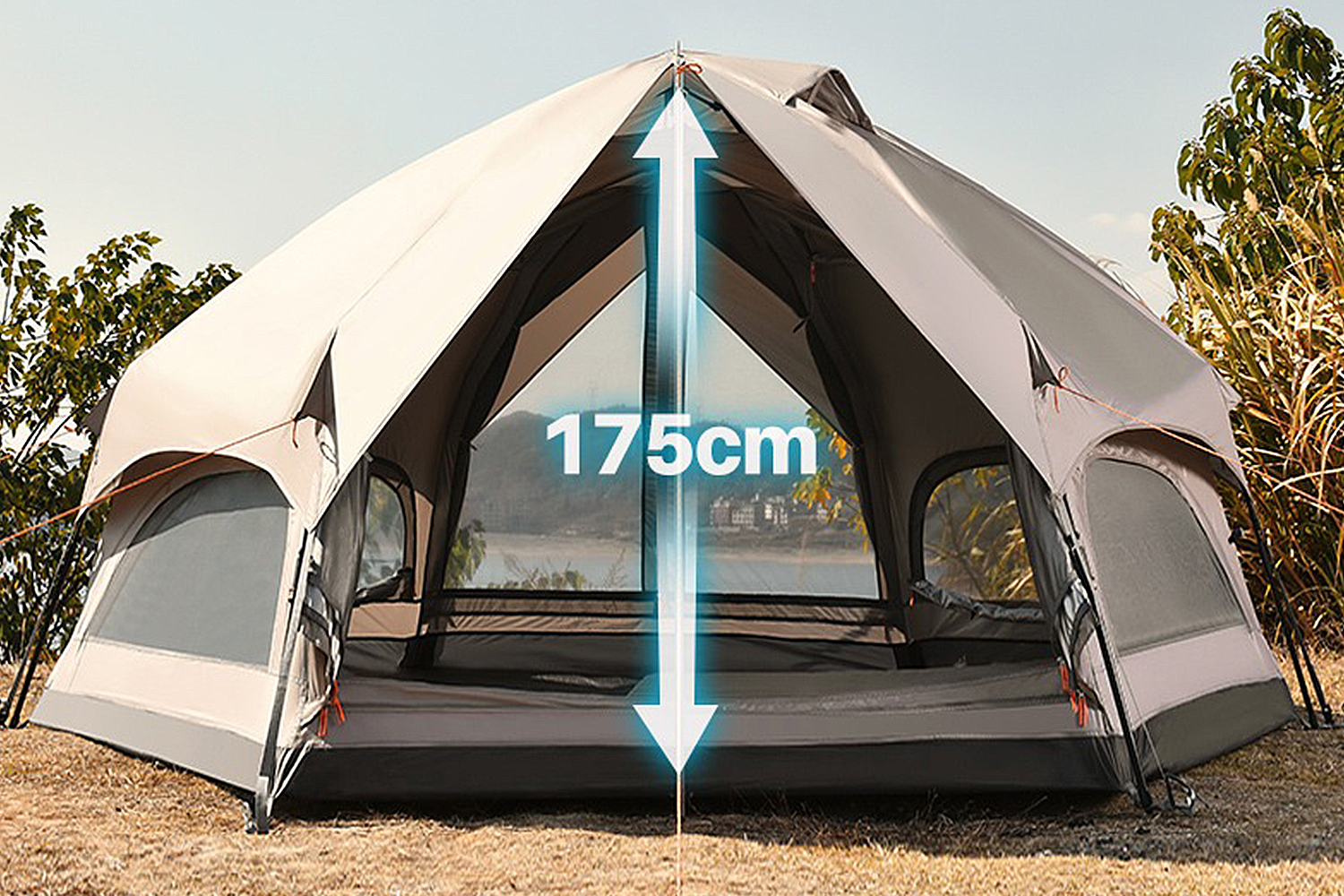 Mountainhiker เต็นท์ตั้งแคมป์ MG Hexagon Tent คนกันฝนและแดดเต็นท์เห็ด ของแท้ เห็ดสำหรับครอบครัว 6-8