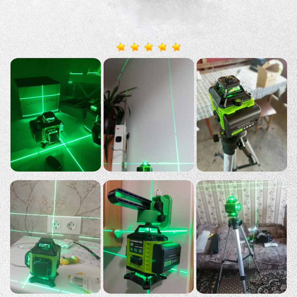 Paowafol เลเซอร์วัดระดับ แนวตั้ง แนวนอน 4D 360 องศา | Shopee Thailand