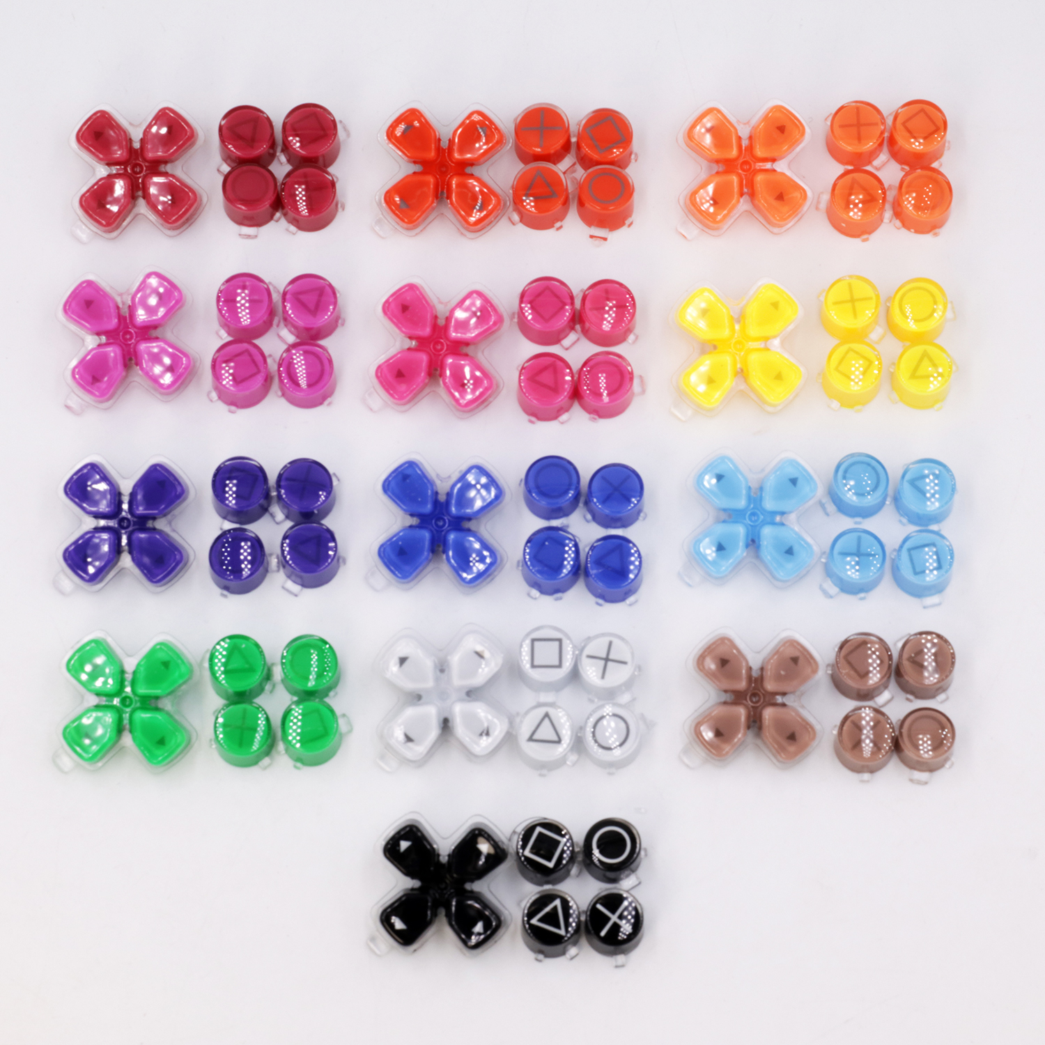Nslikey ABXY ปุ่ม D-pad ทิศทางปุ่มคีย์คู่ Jelly สีสําหรับ Sony PS5 ...