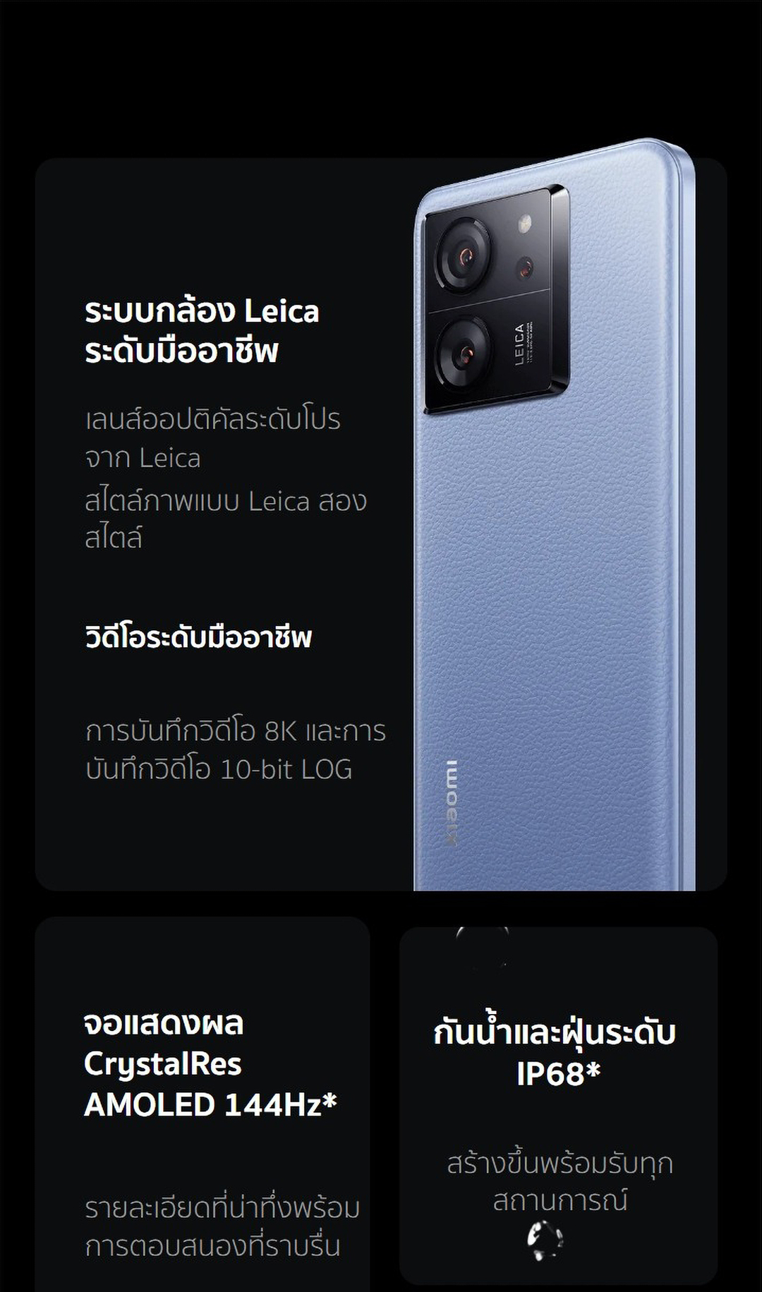 Xiaomi 13T Pro 12+512GB/16+1T รูปภาพสไตล์ Leica ที่แท้จริง