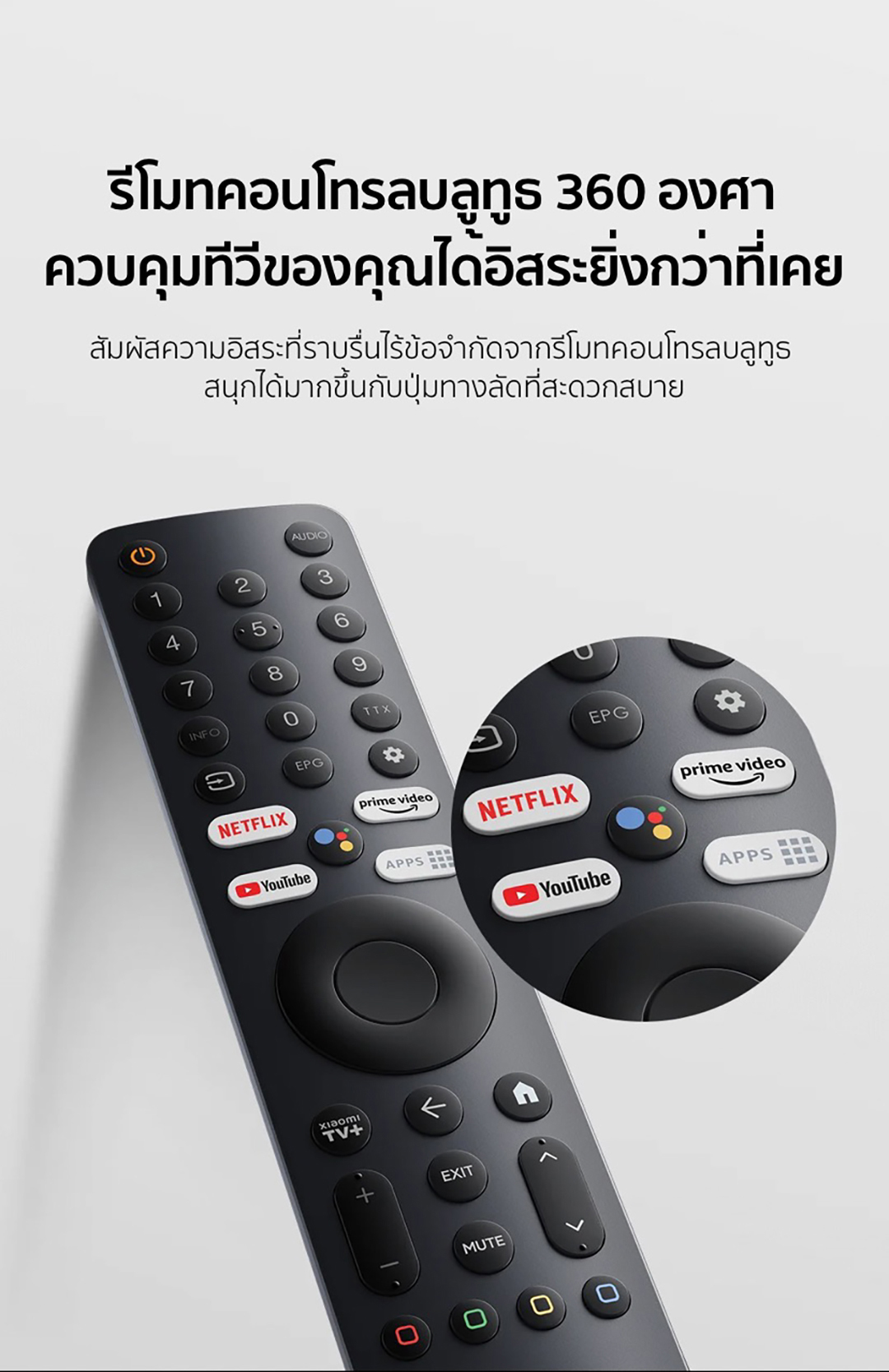 XIAOMI TV ทีวี ขนาด 43 นิ้ว FHD Google สมาร์ท TV รุ่น 43A Full-screen design，Mihome control Google/Netflix & Youtube &WeTV Dolb