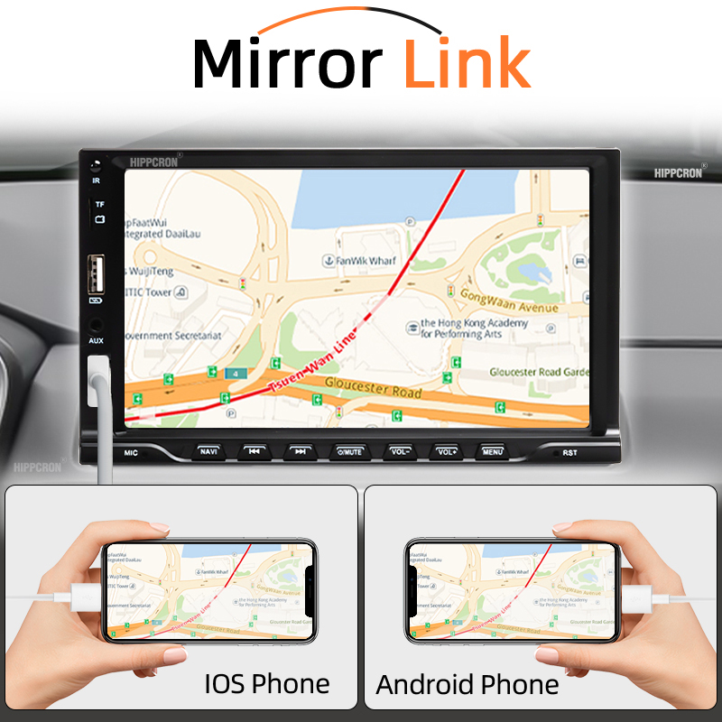 Central Multimedia Carplay 1 Din 7 นิ้ว MP5 บลูทูธ USB/AUX/TF ...