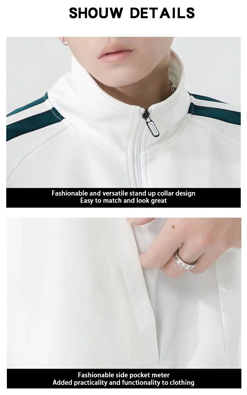 YOUTANG เสื้อวอร์ม เสื้อวอร์มกีฬา เสื้อวอร์มแขนยาว  สําหรับผู้ชาย ผู้หญิง สีขาว สีดำ สีเขียว