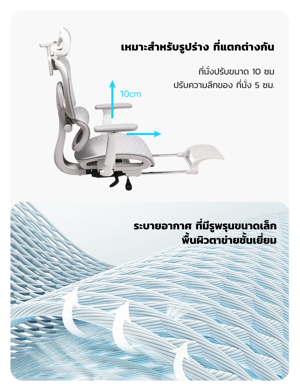 MUSSO รุ่น E600 PRO เก้าอี้สำนักงาน ergonomic ที่วางแขน 3D ปรับได้ เก้าอี้ออฟฟิศพร้อมพนักพิงศีรษะและเอวปรับได้ เก้าอี้สีเทา เก้าอี้สีดำ ราคาดี