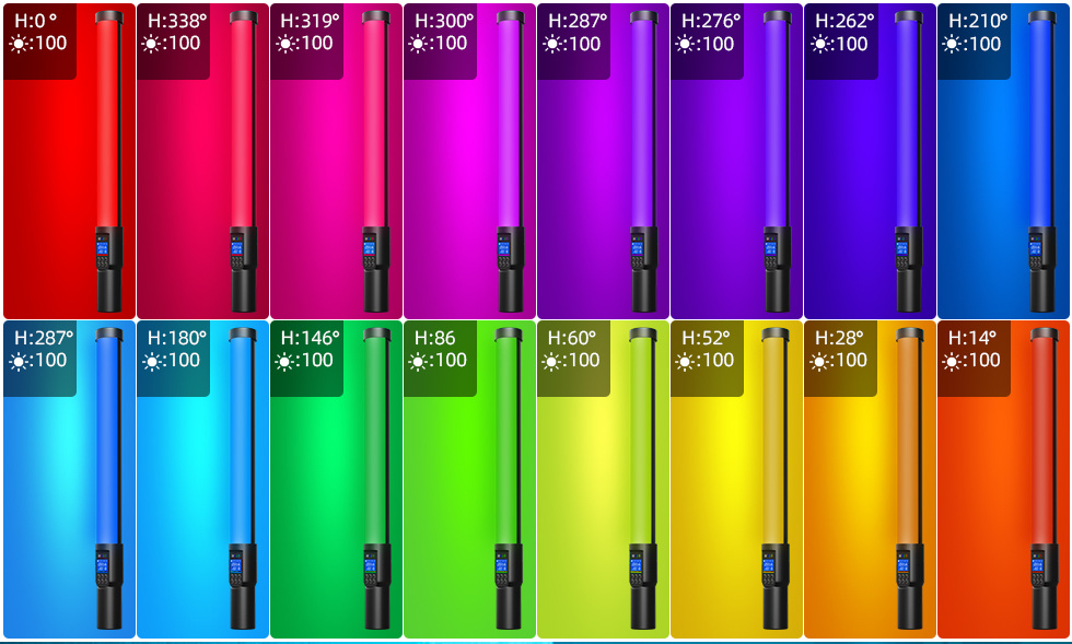 RGB 3000-6500K RGB LED Video Stick Tube Light, CRI 95 +แบตเตอรี่ลิเธียม ...