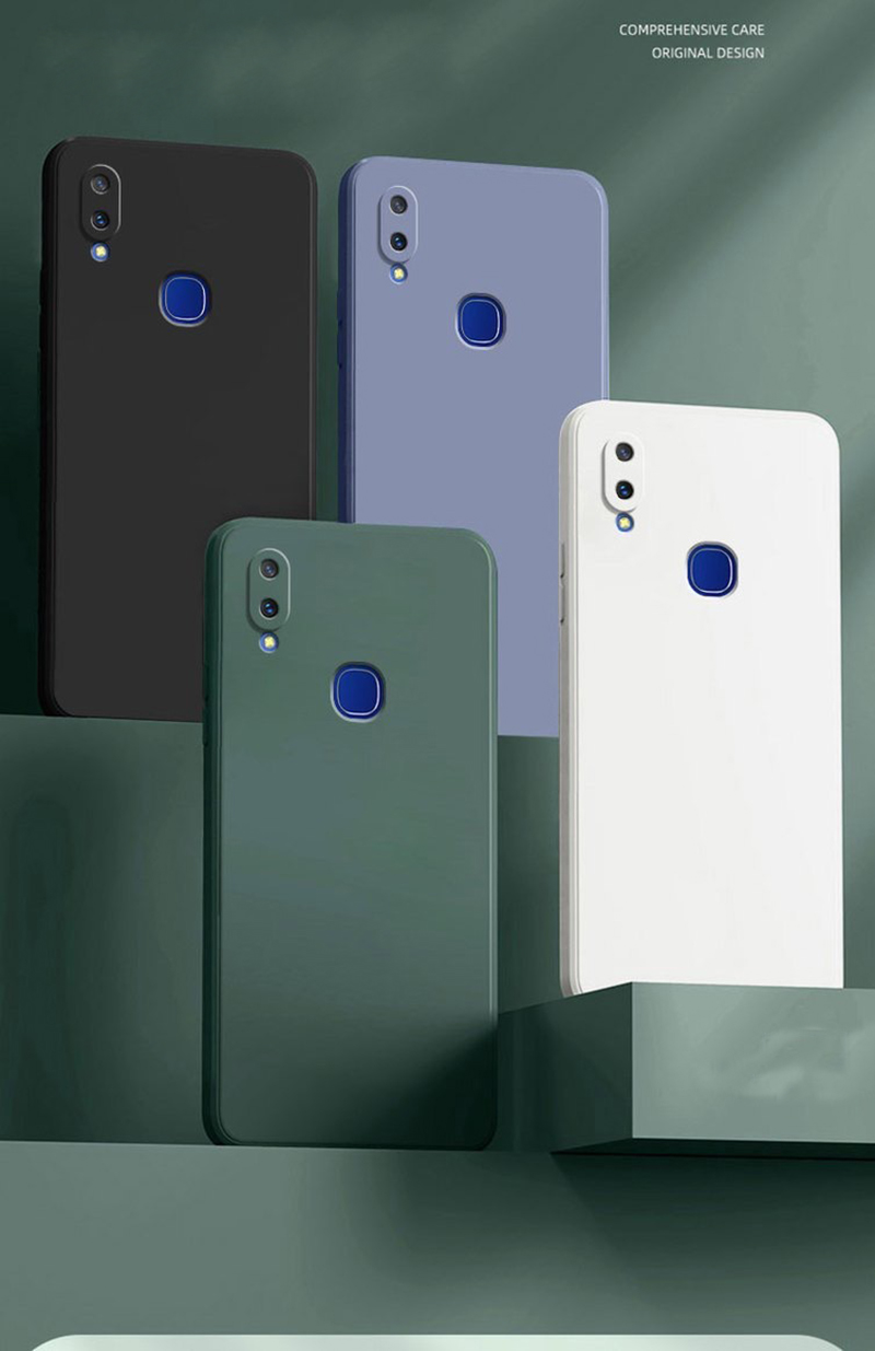 Redmi Note 7 5 6A Mi 8 Lite A2 กันชนสี่เหลี่ยมเคส TPU แบบนุ่มพร้อมสาย ...