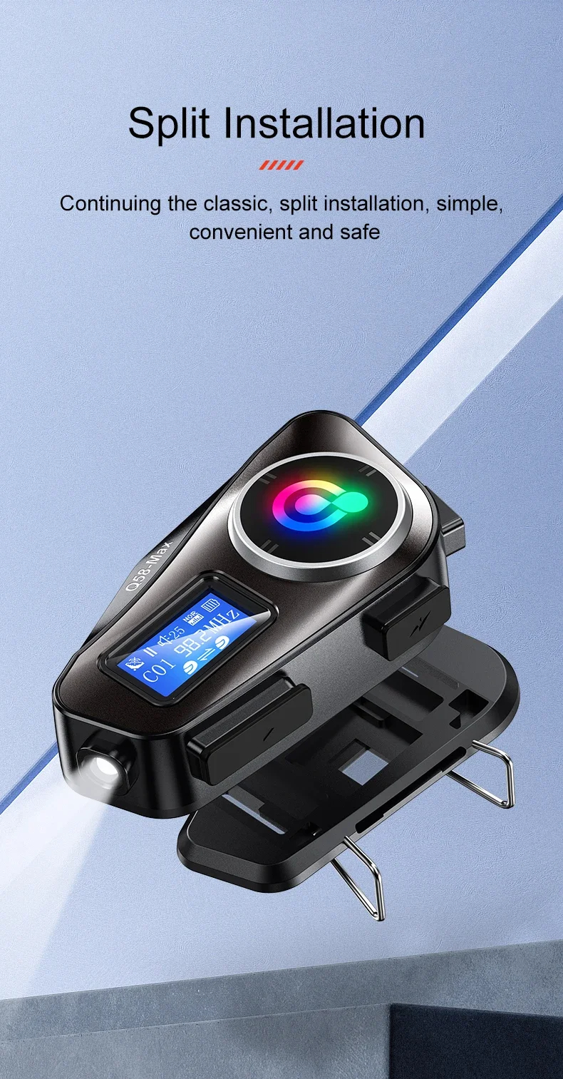 Q58 Max ชุดหูฟังอินเตอร์คอมมิวนิค บลูทูธไร้สาย 5.3 หน้าจอ LCD สําหรับ ...