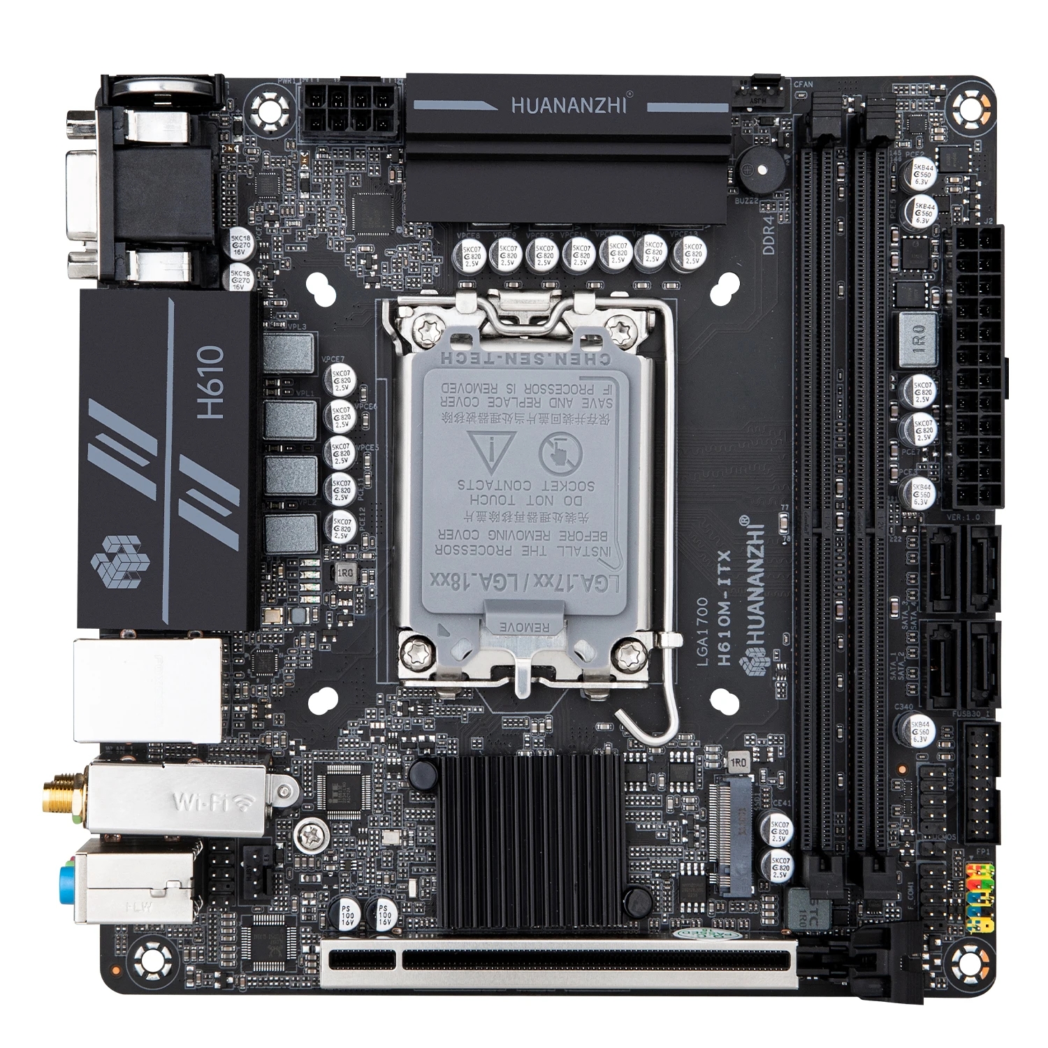 Huananzhi H610M ITX DDR4 เมนบอร์ดรองรับ 12 13 Gen( Intel LGA 1700 CPU ...
