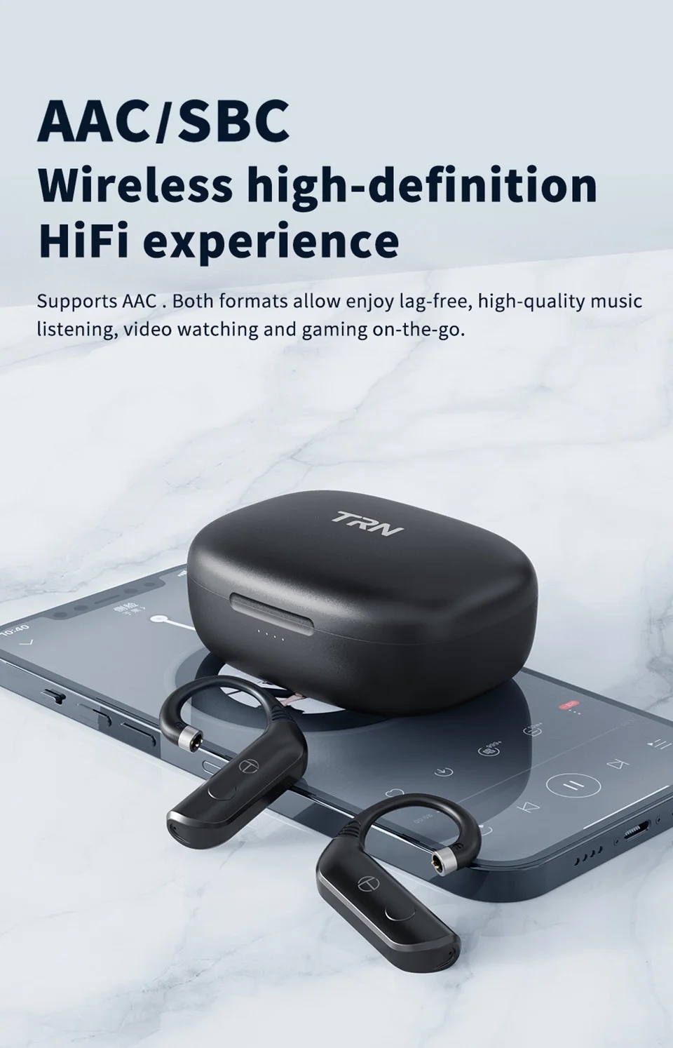 Trn BT20 Pro โมดูลอัพเกรดหูฟังไร้สาย บลูทูธ 5.3 HIFI เชื่อมต่อ MMCX แบบ ...
