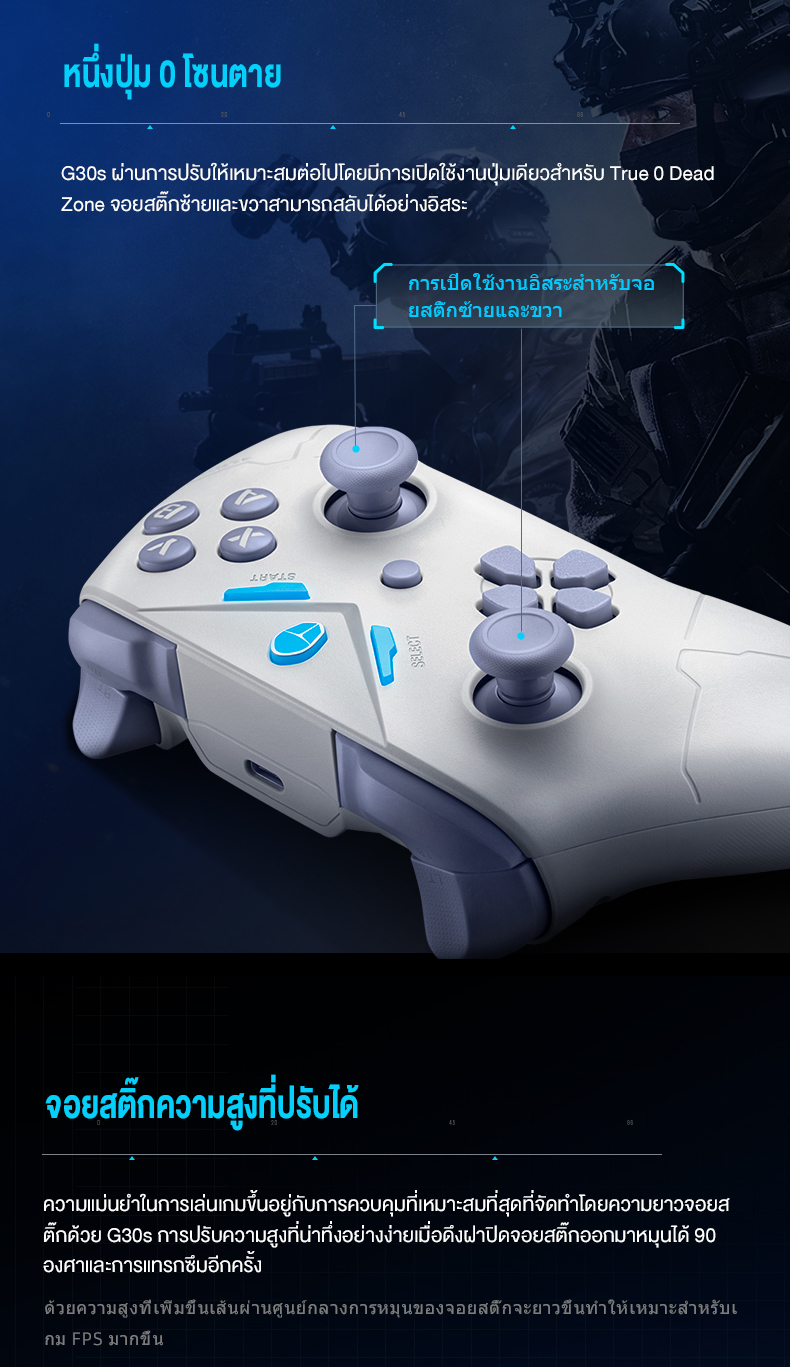 Thunderobot G30S เกมแพดควบคุมเกมไร้สาย บลูทูธ 2.4G | Shopee Thailand