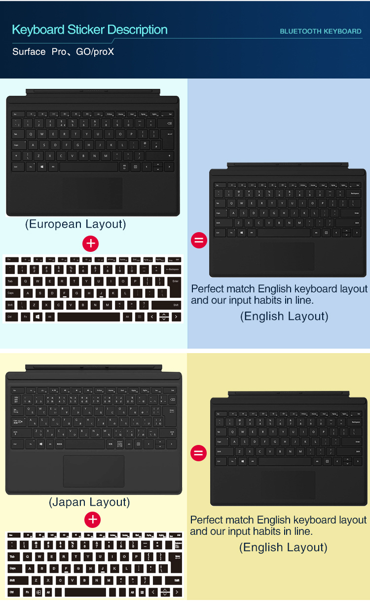Clavier AZERTY pour Microsoft Surface Go 1, 2, 3 et 4