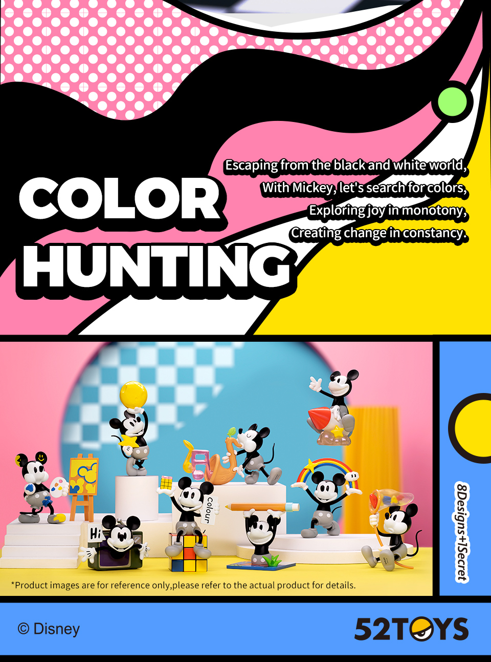 52TOYS Disney Mickey Mouse Color Hunting Series Blind Box Figure Toy ...