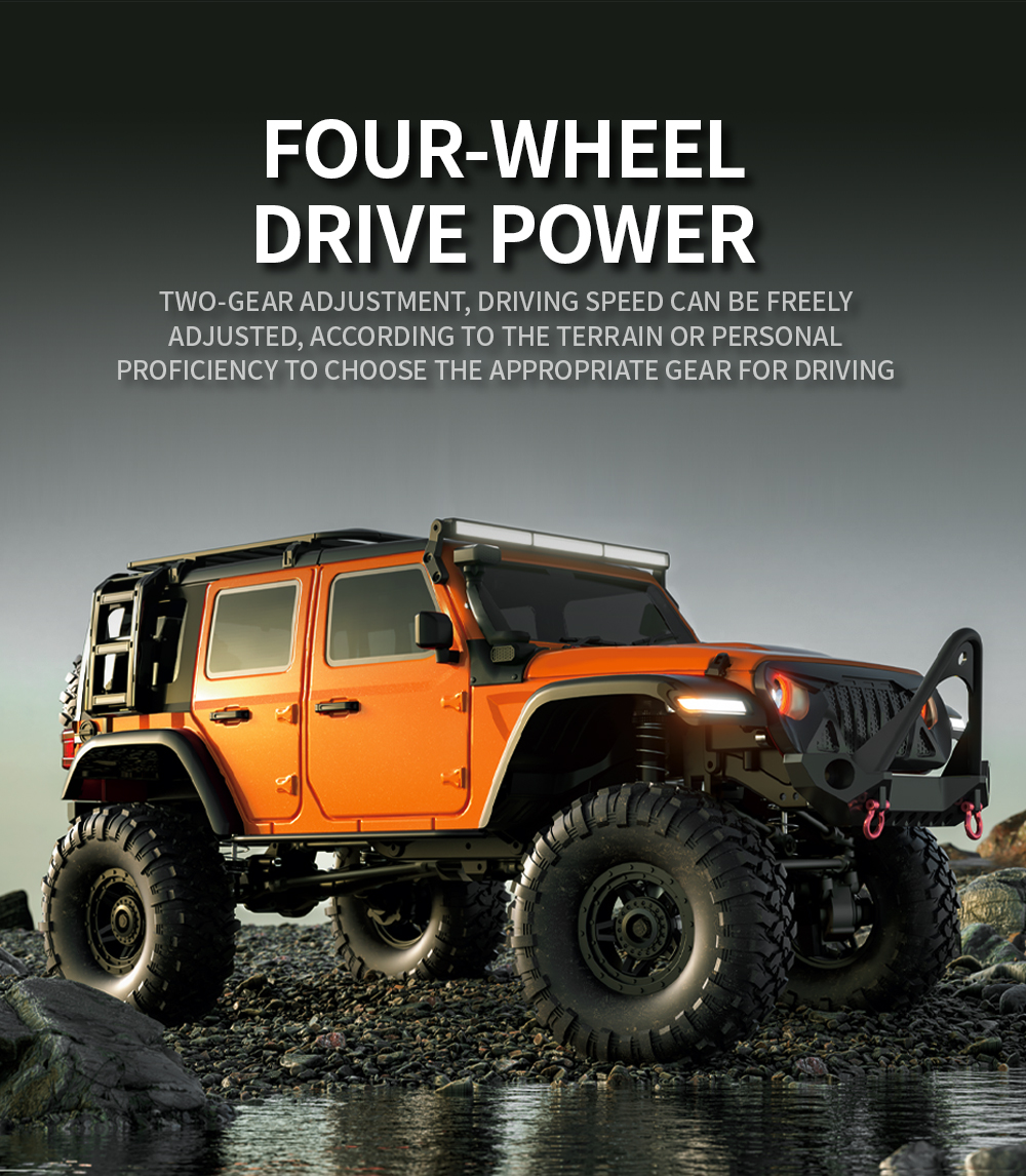 Hb RTR R1011 โมเดลรถไต่หินบังคับวิทยุ 1/10 2.4G 4WD RUBICON ไฟ LED 3s ...