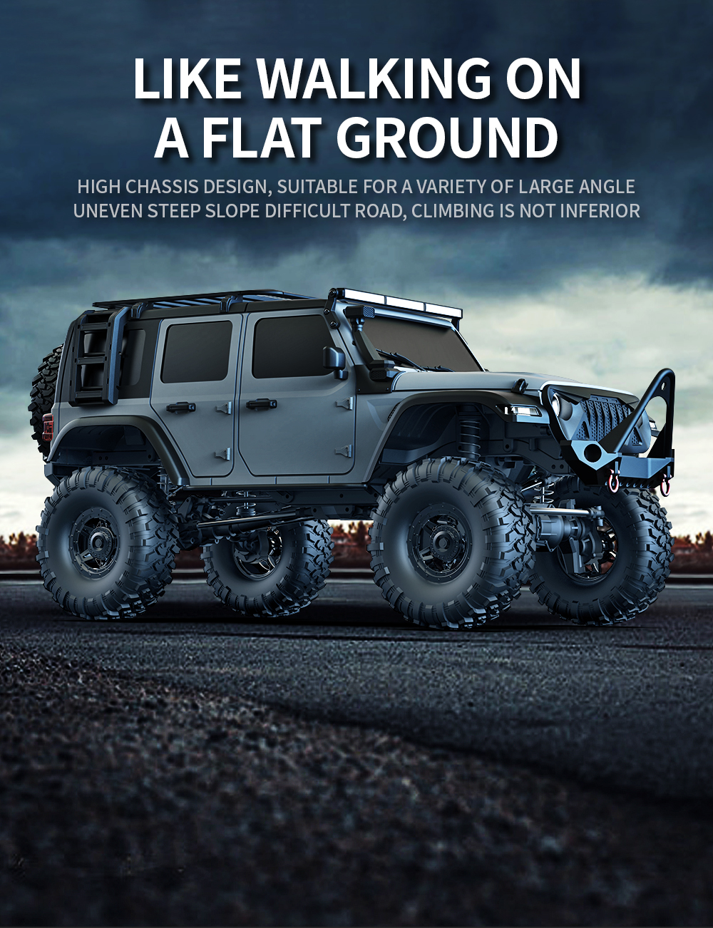 Hb RTR R1011 โมเดลรถไต่หินบังคับวิทยุ 1/10 2.4G 4WD RUBICON ไฟ LED 3s ...