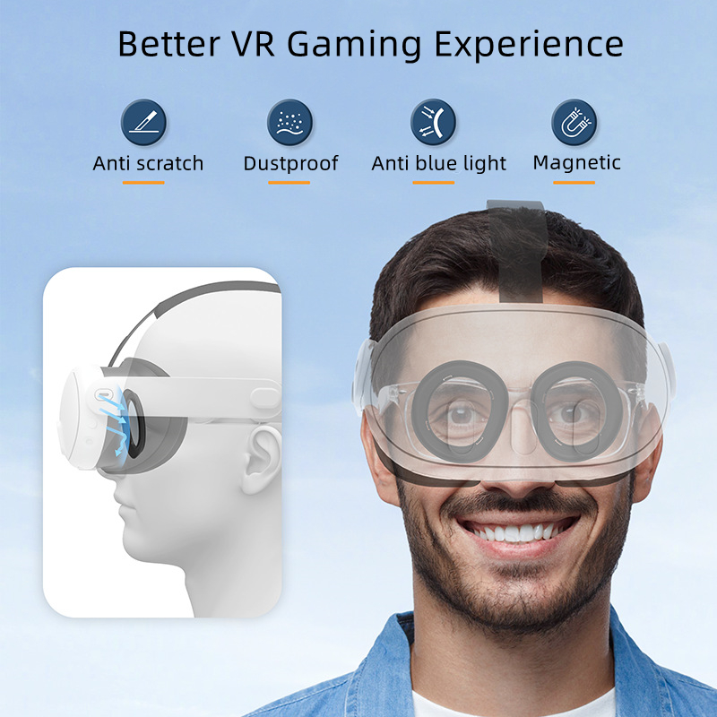 VR กรอบแว่นตาแม่เหล็กเลนส์ที่ถอดออกได้ Anti-Blue Light แว่นตาสำหรับ ...