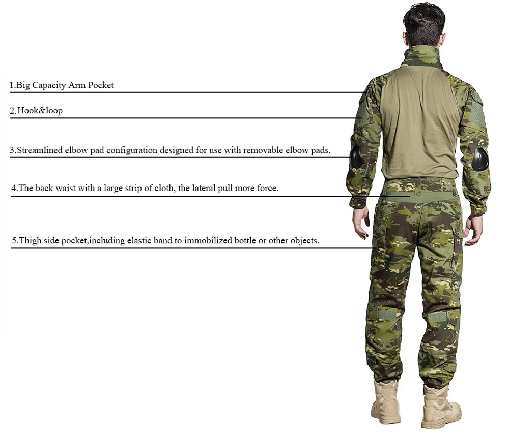 EMERSONGEAR Gen3 Paintballbroek met kniebeschermers, militaire gevechtsbroek, leger airsoft, combat, BDU-broek, shirts, broeken, boswachtergroen