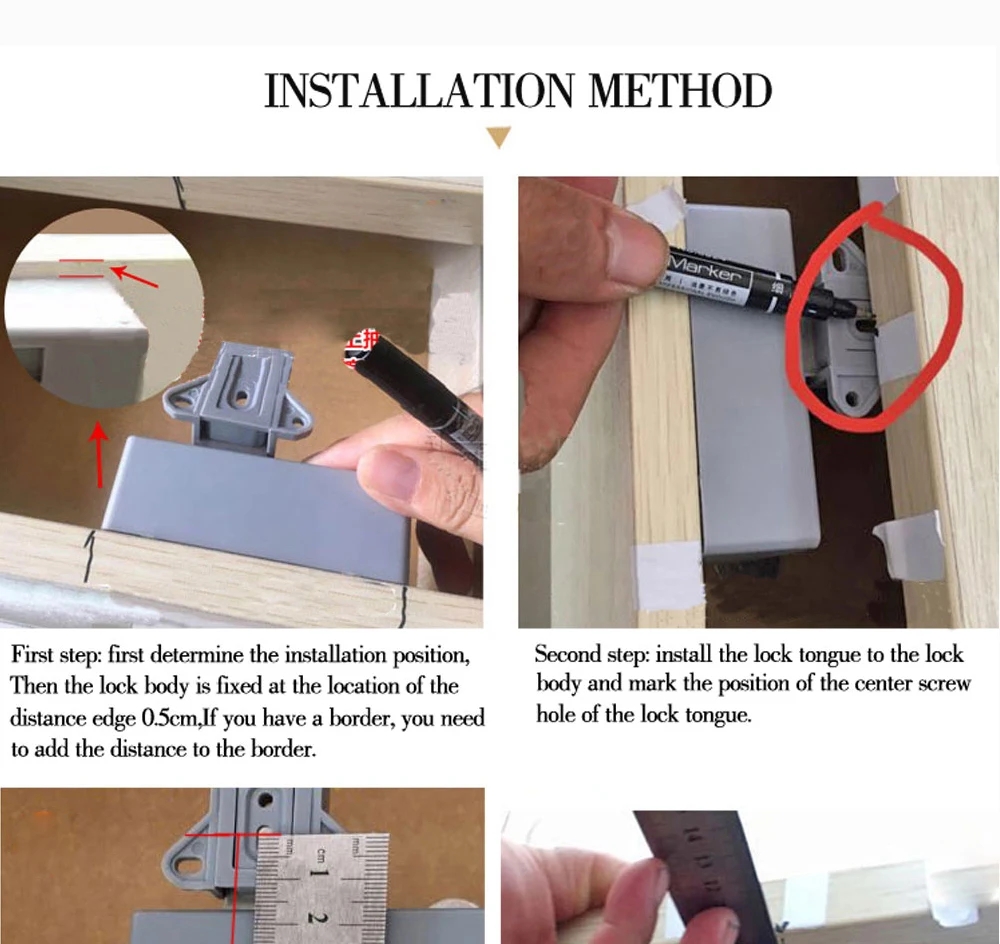 EMID Card Smart Sensor ล็อคอิเล็กทรอนิกส์ซ่อนลิ้นชักล็อคตู้ประตูล็อค ...