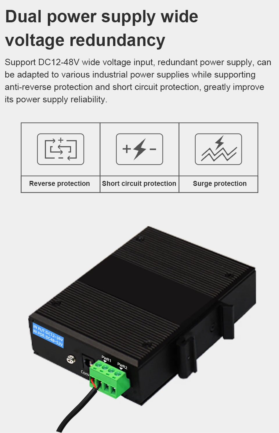 JT-COM Gigabit 4 port Ruggedized Switch Industrial 2 SFP And 4 RJ45 DiN ...