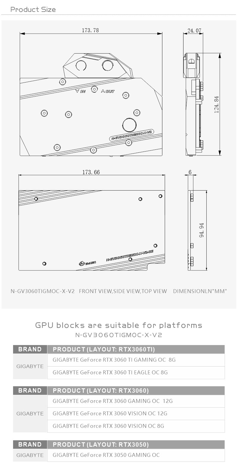 Bykski Full Cover GPU Water Block ใช้สําหรับ Gigabyte RTX 3060 Ti ...