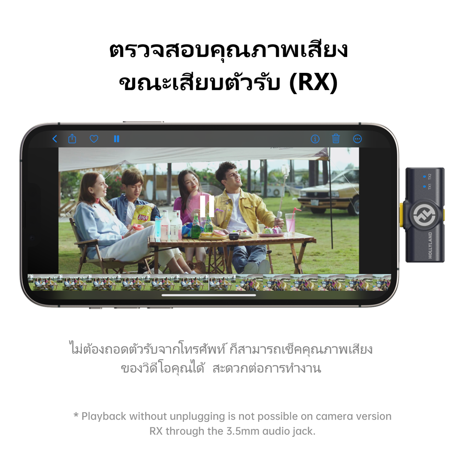 Hollyland LARK M2 ไมค์ไร้สาย ไมโครโฟนไร้สาย 24 Bit น้ําหนัก 9 กรัม สําหรับโทรศัพท์มือถือ กล้อง เวอร์ชั่น Combo